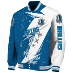 dallas mavericks ripped bolt blue white varsity jacket best selling