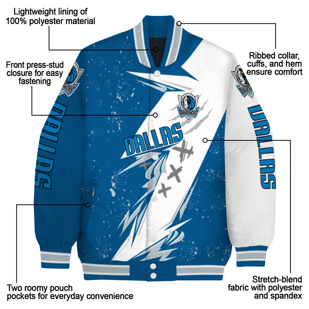 dallas mavericks ripped bolt blue white varsity jacket new arrival dallas mavericks ripped bolt blue white varsity jacket new arrival