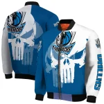 dallas mavericks skull outline blue white bomber jacket best selling