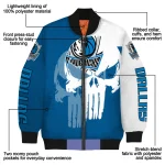 dallas mavericks skull outline blue white bomber jacket best selling
