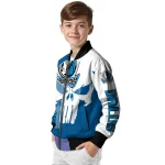 dallas mavericks skull outline blue white bomber jacket best selling