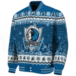 dallas mavericks snowy pines blue varsity jacket best selling