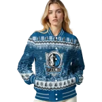 dallas mavericks snowy pines blue varsity jacket best selling