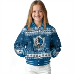dallas mavericks snowy pines blue varsity jacket best selling