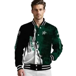 dallas stars distressed slash green black varsity jacket best selling