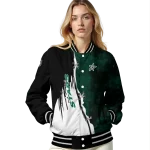dallas stars distressed slash green black varsity jacket best selling