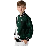 dallas stars distressed slash green black varsity jacket best selling