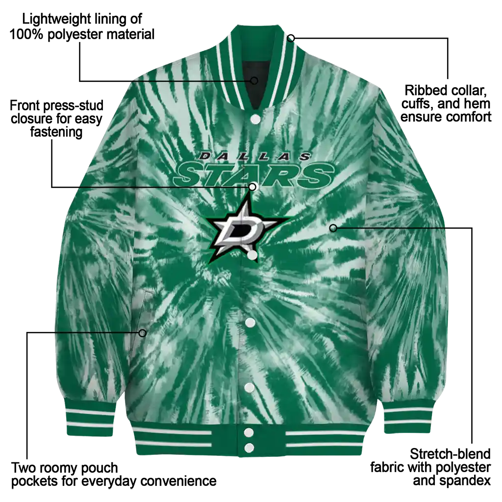 dallas stars dynamic rings green varsity jacket new arrival dallas stars dynamic rings green varsity jacket new arrival