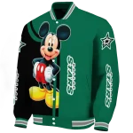 dallas stars mickey mouse green varsity jacket best selling