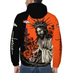 denver broncos jesus roses orange black windbreaker jacket best selling