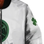 denver nuggets clover pattern print white green bomber jacket best selling