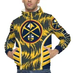denver nuggets dynamic heat wave blue windbreaker jacket best selling