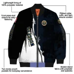 denver nuggets edgy scratch effect blue black bomber jacket best selling