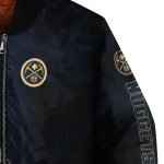 denver nuggets edgy scratch effect blue black bomber jacket best selling