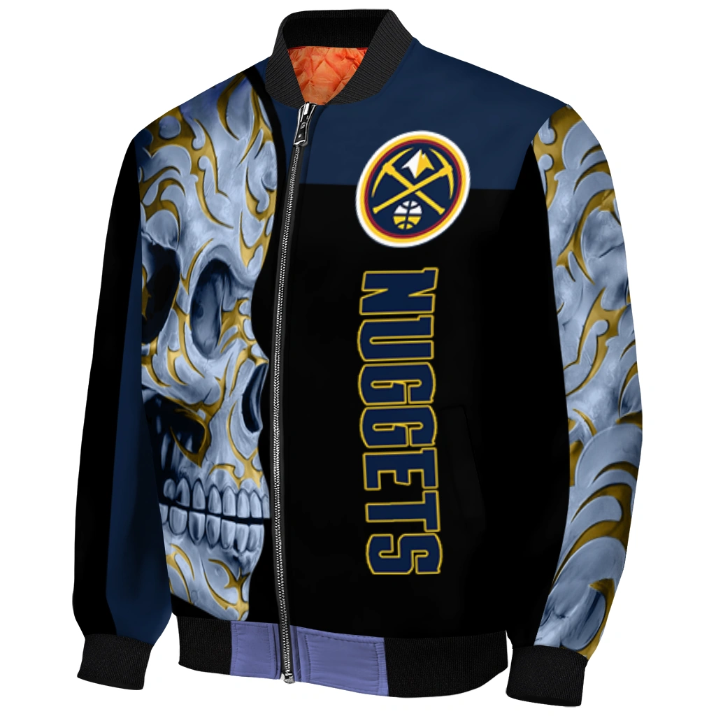 denver nuggets fire skull blue black bomber jacket fashion forward denver nuggets fire skull blue black bomber jacket fashion forward