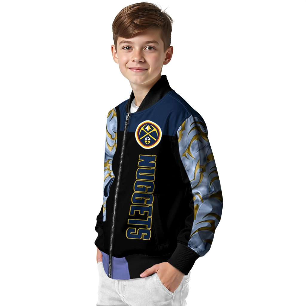 denver nuggets fire skull blue black bomber jacket trendy denver nuggets fire skull blue black bomber jacket trendy