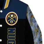 denver nuggets fire skull blue black varsity jacket best selling