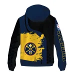 denver nuggets grid stripe blue black windbreaker jacket best selling