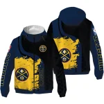 denver nuggets grid stripe blue black windbreaker jacket best selling
