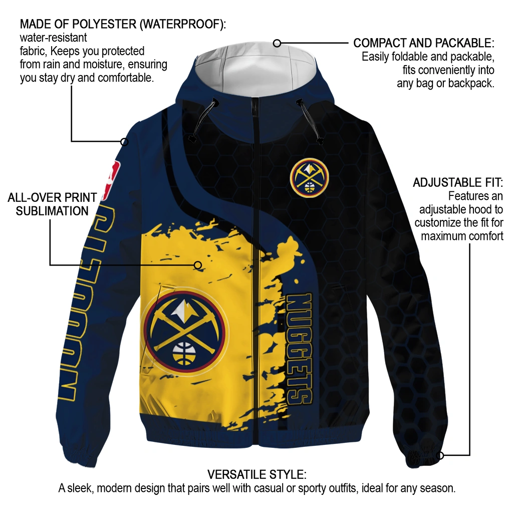 denver nuggets grid stripe blue black windbreaker jacket new arrival denver nuggets grid stripe blue black windbreaker jacket new arrival