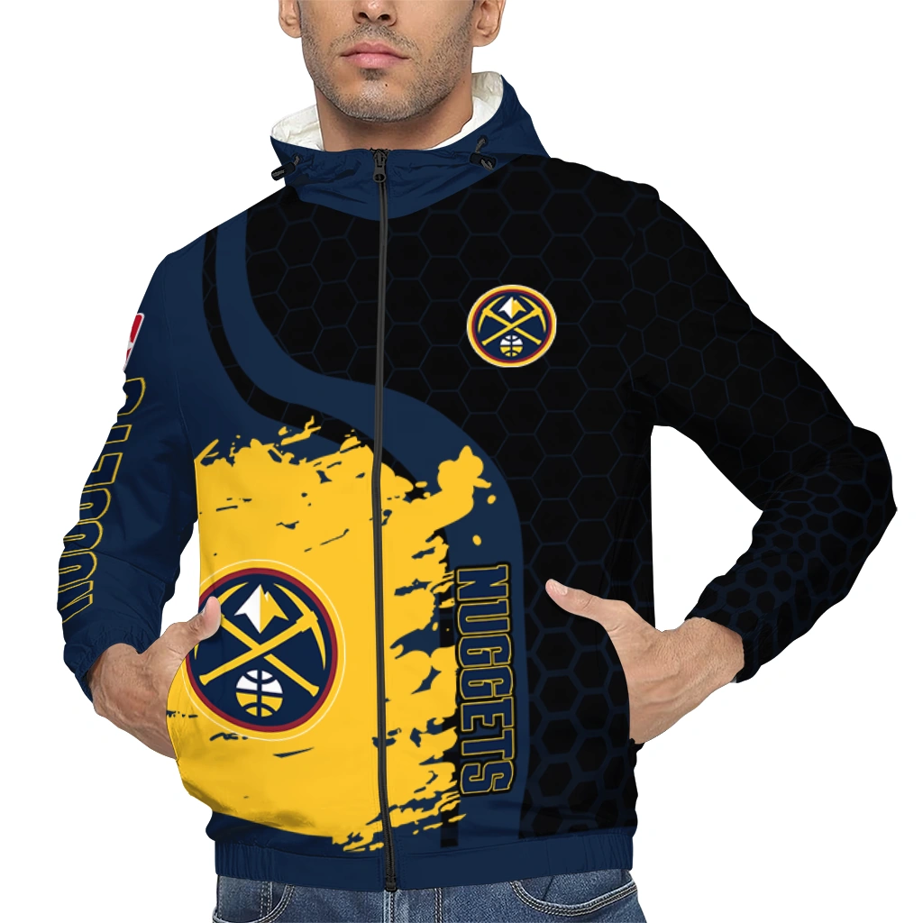 denver nuggets grid stripe blue black windbreaker jacket top rated denver nuggets grid stripe blue black windbreaker jacket top rated