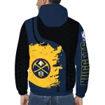 denver nuggets grid stripe blue black windbreaker jacket best selling
