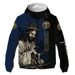 denver nuggets jesus roses blue black windbreaker jacket best selling