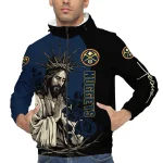 denver nuggets jesus roses blue black windbreaker jacket best selling