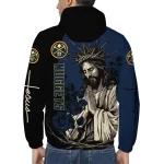 denver nuggets jesus roses blue black windbreaker jacket best selling