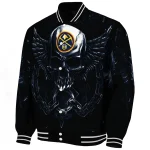denver nuggets skull bite blue black varsity jacket best selling