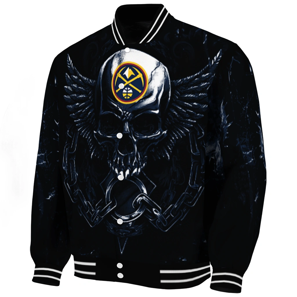 denver nuggets skull bite blue black varsity jacket best selling denver nuggets skull bite blue black varsity jacket best selling