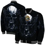 denver nuggets skull bite blue black varsity jacket best selling