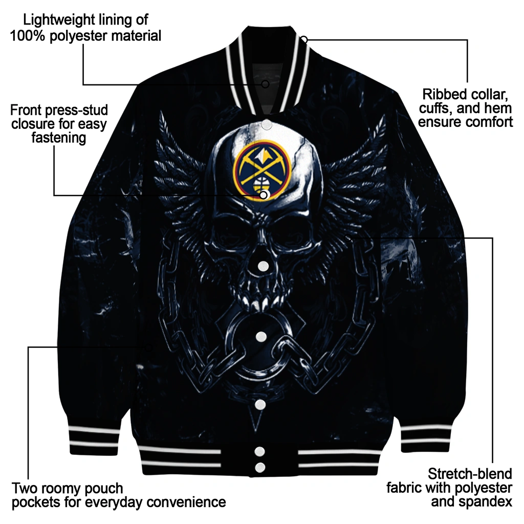 denver nuggets skull bite blue black varsity jacket new arrival denver nuggets skull bite blue black varsity jacket new arrival