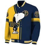 denver nuggets snoopy attitude blue varsity jacket best selling
