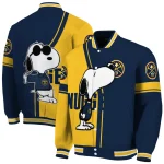 denver nuggets snoopy attitude blue varsity jacket best selling