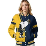 denver nuggets snoopy attitude blue varsity jacket best selling