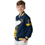 denver nuggets snoopy attitude blue varsity jacket best selling