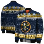 denver nuggets snowy pines blue bomber jacket best selling