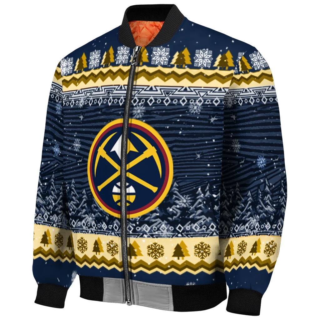 denver nuggets snowy pines blue bomber jacket fashion forward denver nuggets snowy pines blue bomber jacket fashion forward