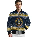 denver nuggets snowy pines blue bomber jacket best selling