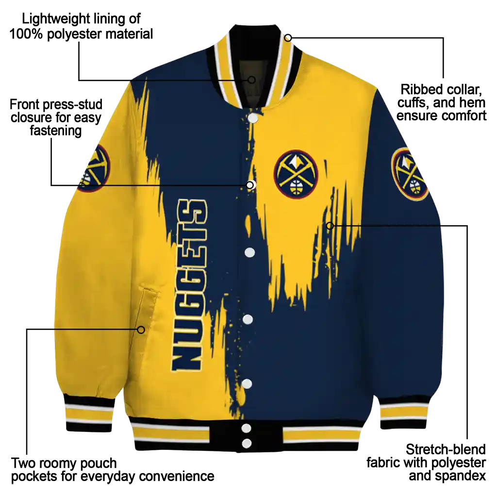 denver nuggets urban mark blue varsity jacket new arrival denver nuggets urban mark blue varsity jacket new arrival