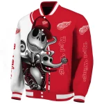 detroit red wings spooky grin red varsity jacket best selling