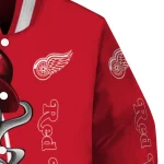 detroit red wings spooky grin red varsity jacket best selling