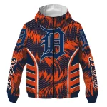 detroit tigers dynamic heat wave navy windbreaker jacket best selling