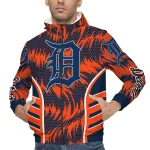 detroit tigers dynamic heat wave navy windbreaker jacket best selling