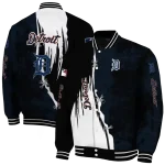 detroit tigers grunge cut design navy black varsity jacket best selling