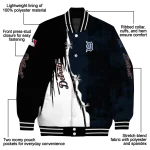 detroit tigers grunge cut design navy black varsity jacket best selling