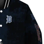 detroit tigers grunge cut design navy black varsity jacket best selling