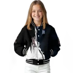 detroit tigers grunge cut design navy black varsity jacket best selling