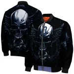 detroit tigers skull bite navy black bomber jacket best selling